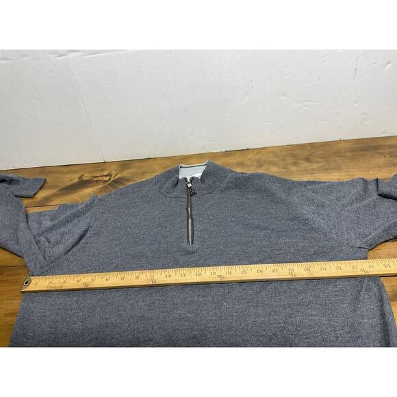 Peter Millar Sweater Men's XL Gray 1/4 Zip Merino Wool Silk Blend Pullover - Picture 5 of 9
